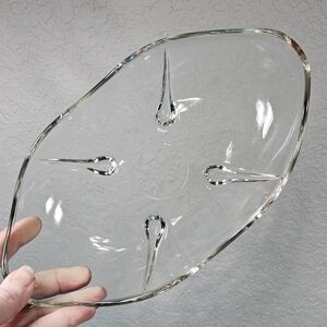 Anchor Hocking Swedish Modern clear glass serving dish or relish tray